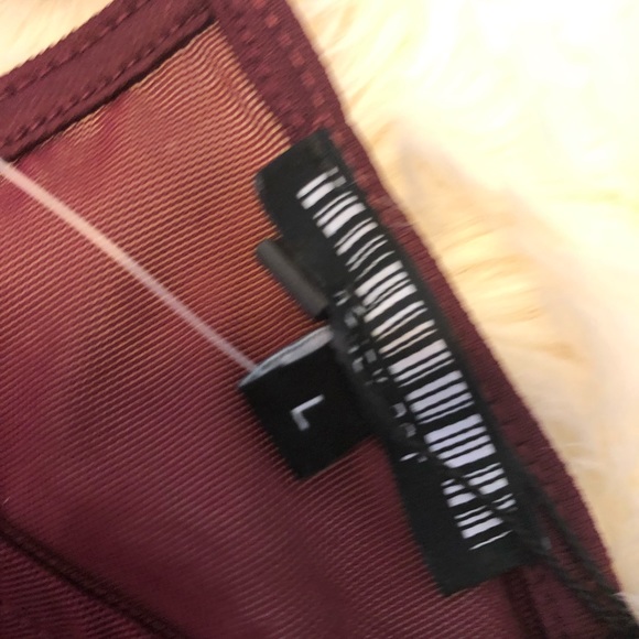 Burgundy mesh bodysuit - Picture 7 of 7